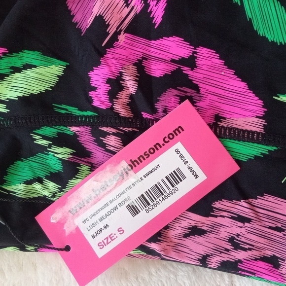 Betsey Johnson Bandeau Swimsuit in Lush Meadow Rose Print NWT - Picture 10 of 16